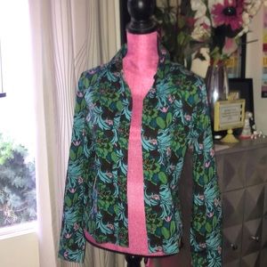 Limited blue green floral blouse